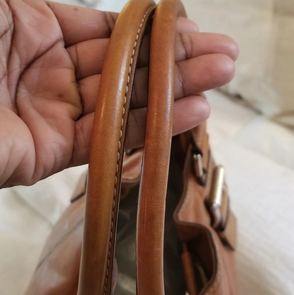 Michael Kors Tan Leather Satchel with Removable Strap